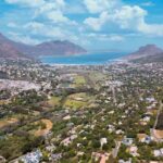 Aerial photograph of Hout Bay in Cape Town