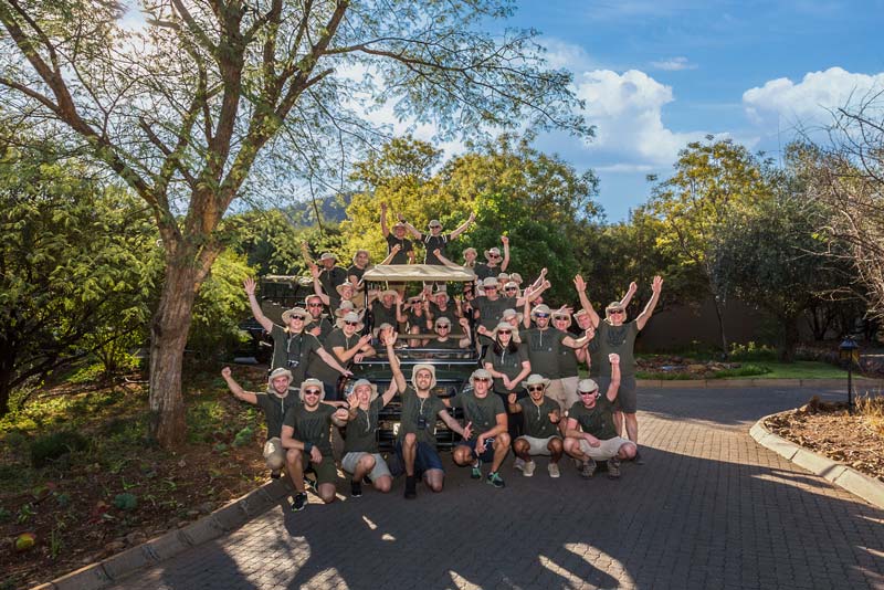 group photo before game drive